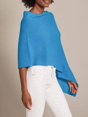 CLAUDIA NICHOLE aqua cashmere poncho